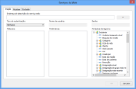 Caixa de diálogo Serviços Web